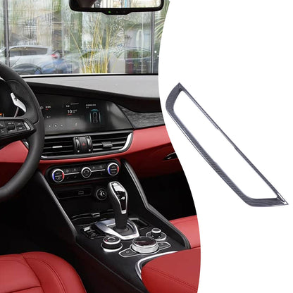 Real Carbon Fiber Center Air Vent Trim For Alfa Romeo Giulia 952 2017-20 11