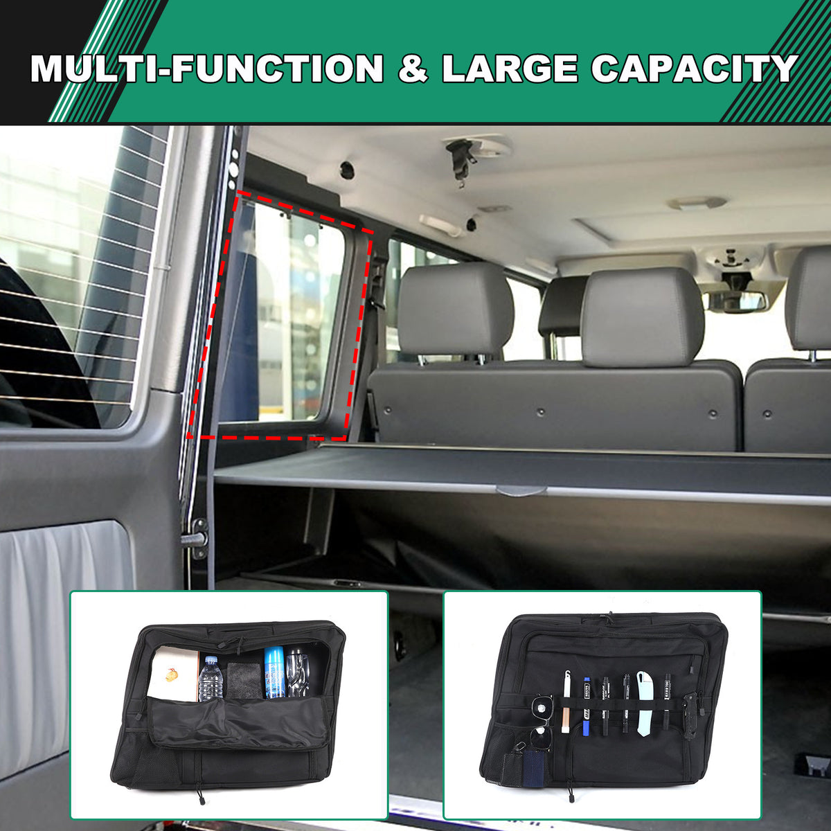 Car Trunk Left Side Window Storage Bag Tool Bag For Mercedes Benz G-Class 04-18 12