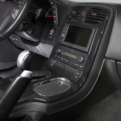 Real Carbon fiber Center Console Navigation Panel Cover Trim For Corvette C6 2