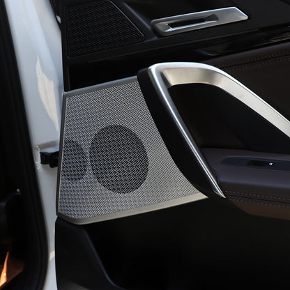 Silver Steel Front& Rear Door & Audio Speaker Tweeter Mesh Cover For BMW X1 23+ 5