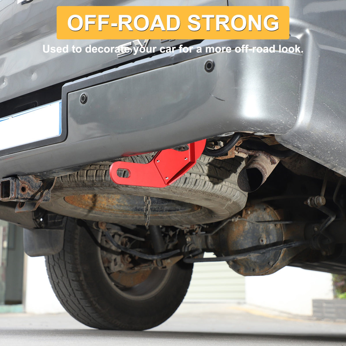 Red Steel Rear Bumper Left & Right Tow Hook Rescue For Nissan Titan 2016-23 6