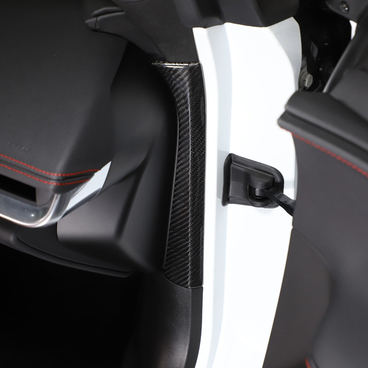Real Carbon Fiber Inner Interior Door Pillar Trim For Corvette C8 2020+ 13