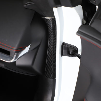 Real Carbon Fiber Inner Interior Door Pillar Trim For Corvette C8 2020+ 13