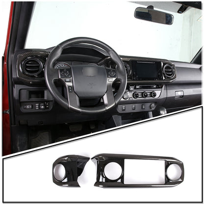 ABS Carbon Dashboard U Shape Air Vent Outlet Cover trim For Toyota Tacoma 16-23 8