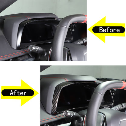 Carbon Fiber ABS Dashboard Speedmeter Panel Trim Decor For C8 Corvette 2020-25 11