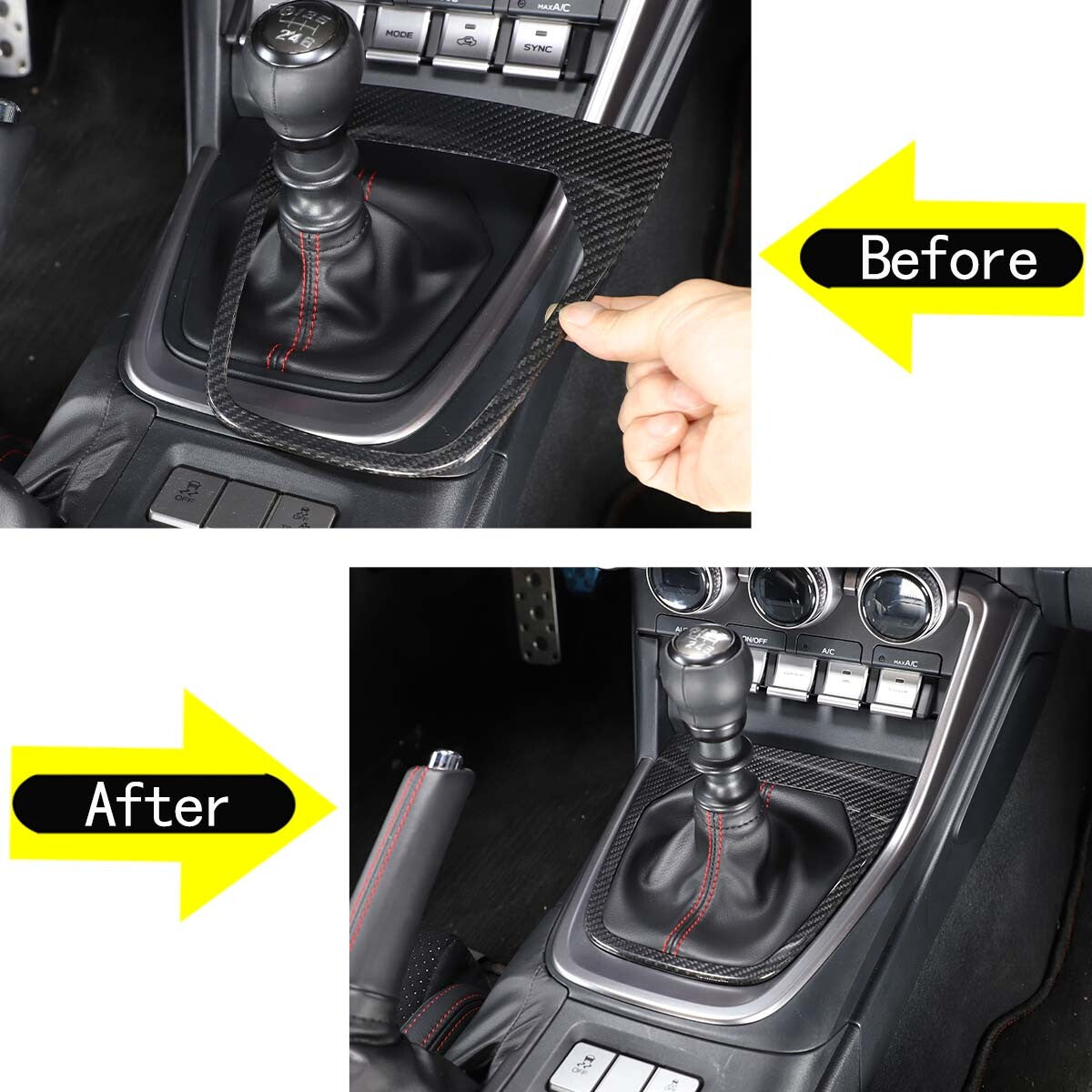 Real Dry Carbon Fiber Center Gear Panel Trim Kit For Toyota 86/Subaru BRZ MT 22+ 9
