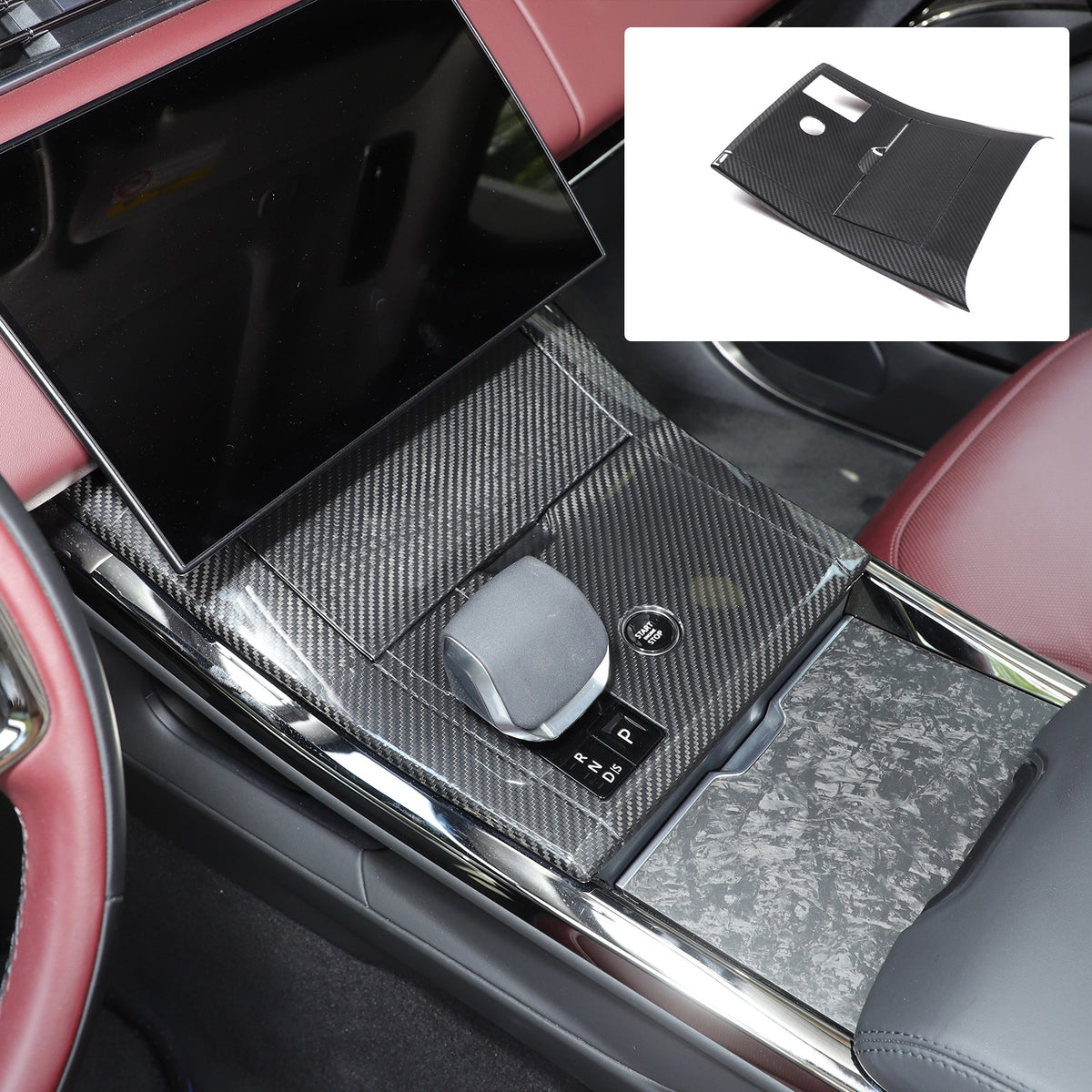 Real Carbon Fiber Center Gear Shift Panel Trim For LR Range Rover Sport L461 23+ 3