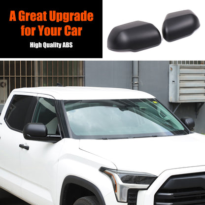Matte Black Exterior Rearview Mirror Cover Trim For Toyota Tundra/Sequoia 2022+ 1