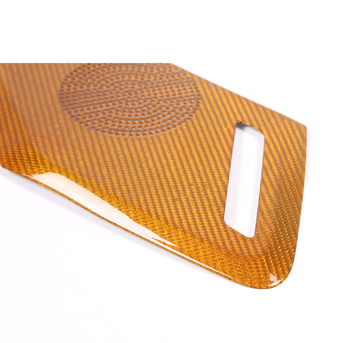 Yellow Real Carbon Fiber Inner Door Speaker Panel Cover For Corvette C8 2020-26 9