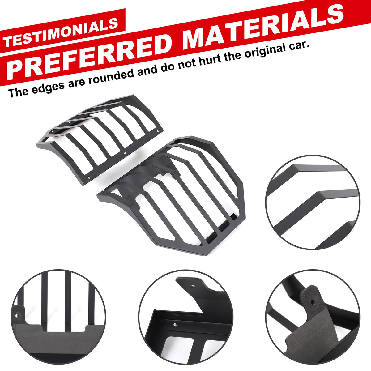 Mesh Carbon Steel Black Taillight Protection Cover Trim For Ford Maverick 2022+ 20