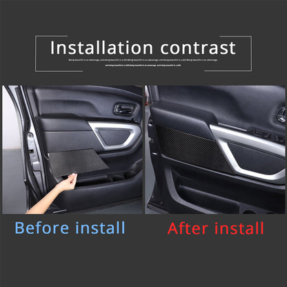Carbon Fiber Inner Door Trim Panel Sticker For Nissan Titan 2016-23 10