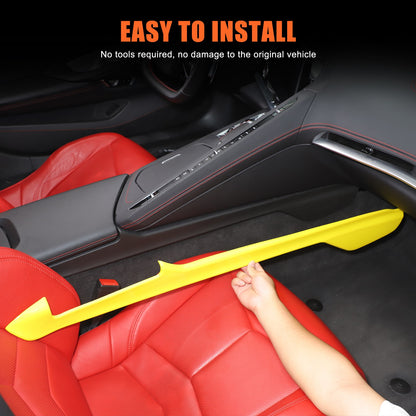 Yellow ABS Center Console Lower Armrest Box Panel Trim For Corvette C8 2020+ 8