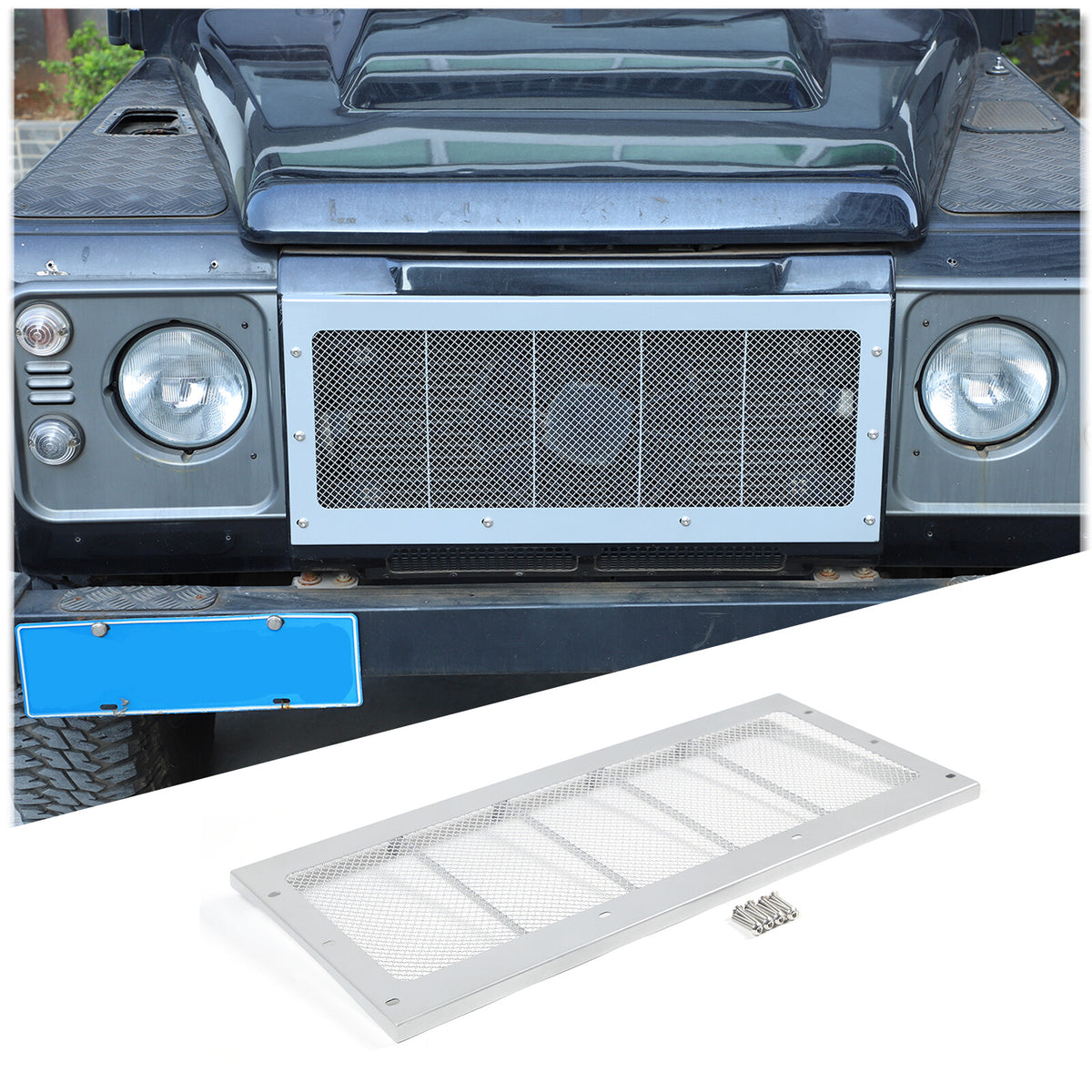 Front Grille Insect Screening Mesh Net Cover Kit For Land Rover Defender 2008-19 8
