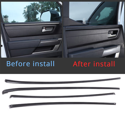 Matte Black Interior Inner Door Strip Panel Trim For For Toyota Tundra 22-23 US 2