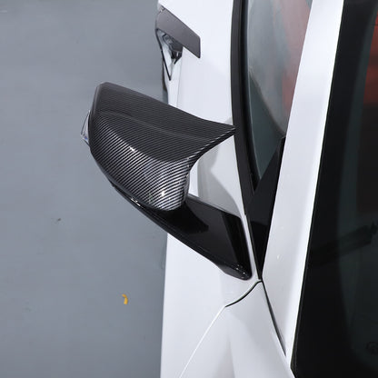 M Style Carbon Fiber Style Side Mirror Cover Caps Overlay For 20-26 Corvette C8 6