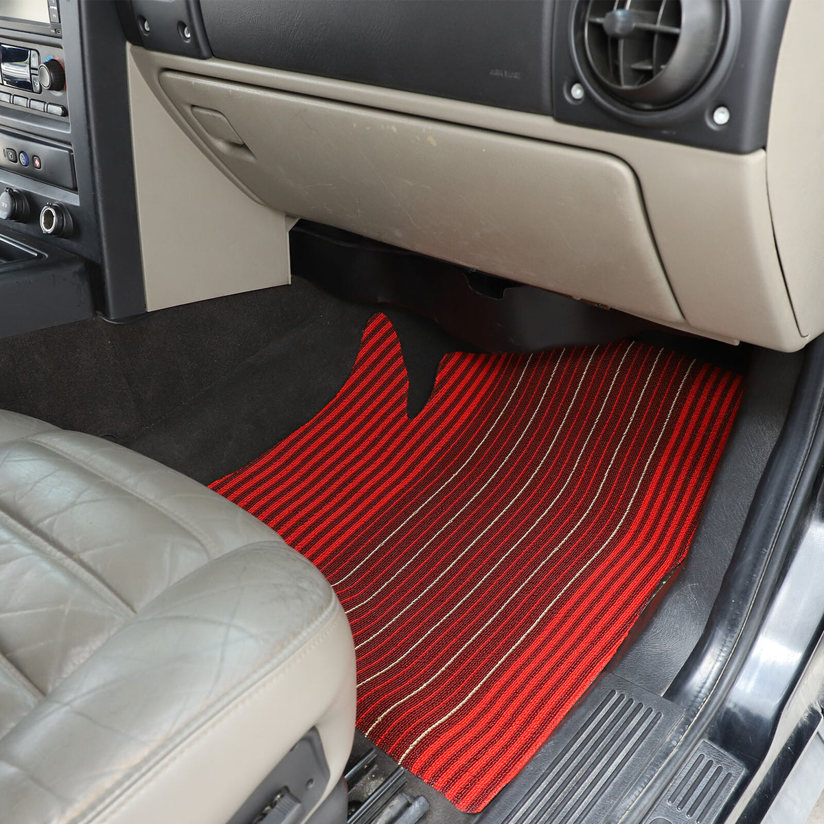 Red Car Floor Mats Liner Cargo Carpets Foot Pads For Hummer H2 2003-2007 17