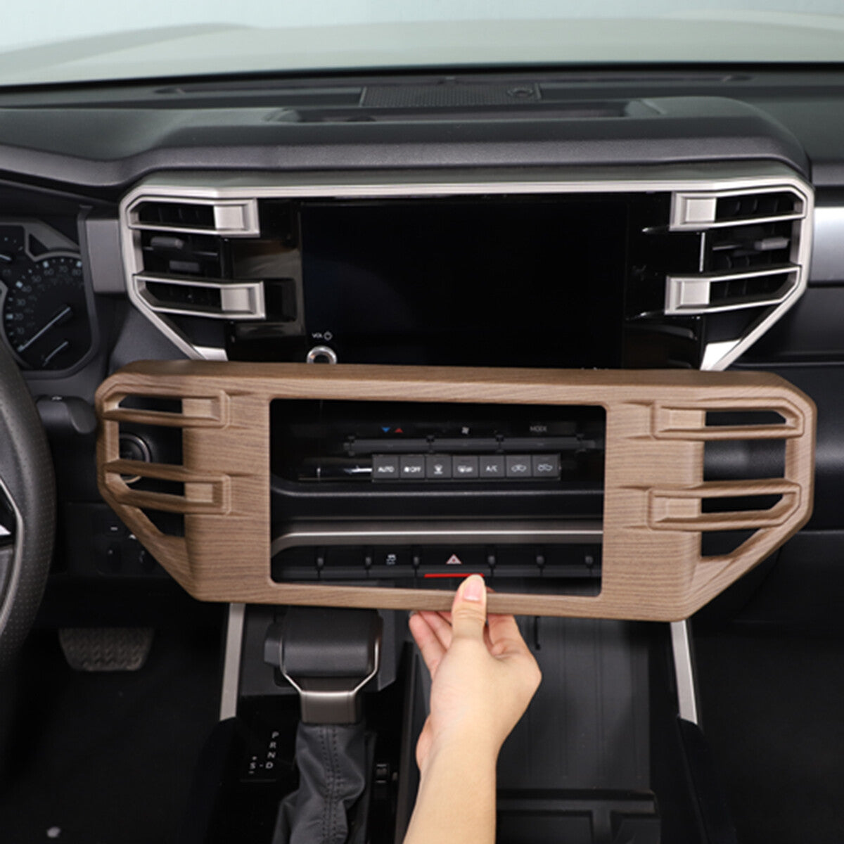 Wood Center Display GPS Navigation Air Vent Trim For Toyota Tundra 22-26 US 3