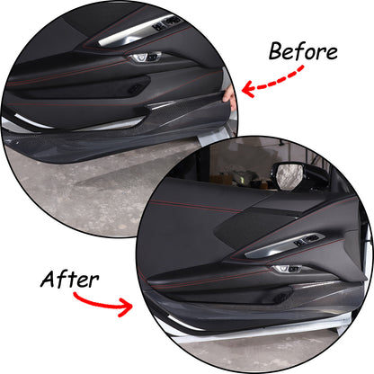 For Corvette C8 Stingray Coupe HTC 2020+ Carbon Inner Lower Door Panel Anti-Kick 4