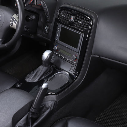 Glossy Black ABS Interior Full Center Console Trim Set For Corvette C6 2005-13 4