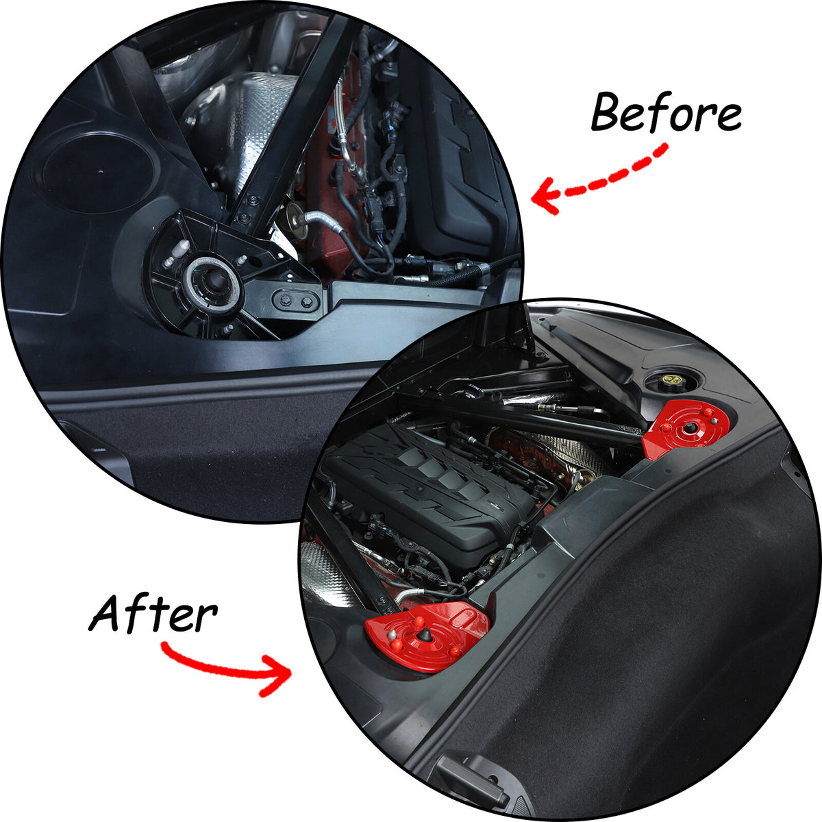 Red Full Interior Set Dash Panel Decor Cover Trim Kit For Corvette C8 2020-25 - Variants 21-21 18