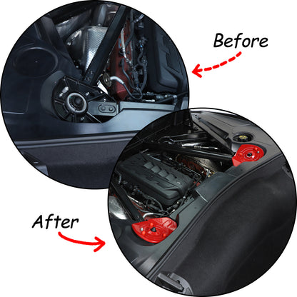 Red Full Interior Set Dash Panel Decor Cover Trim Kit For Corvette C8 2020-25 - Variants 21-21 18