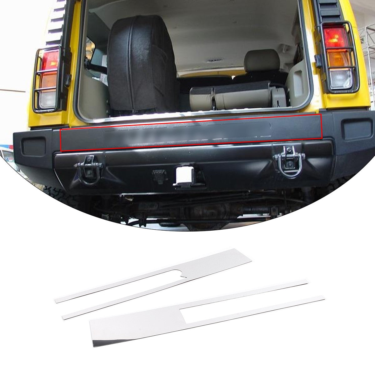 Rear Bumper Panel Trim For Hummer H2 2003-2009 (Without Spare Tire Style) 2