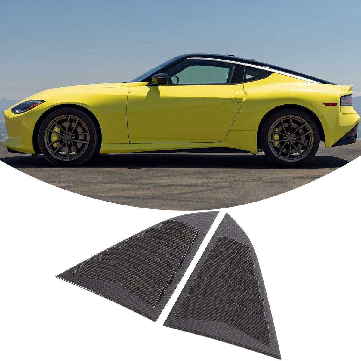 Carbon ABS Rear Window Triangle Louver Shutter Trim For Nissan 400Z Z34 2021+ 2