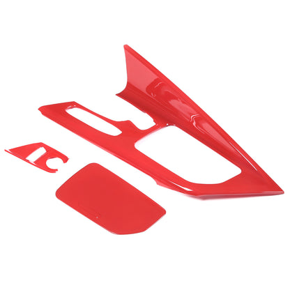 Red ABS Center Console Gear Frame Trim Cover Fit for Corvette C8 2020-2025 US 9