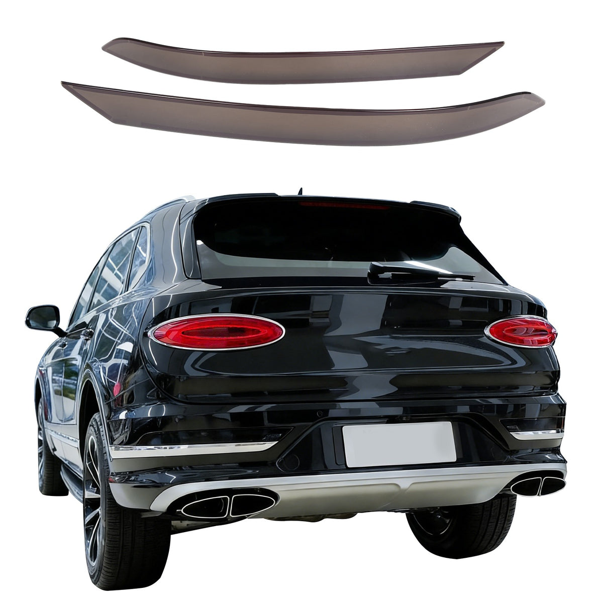 Smoked Black Rear Fog Light Lamp Trim Cover For Bentley Bentayga 2021-23 US 2