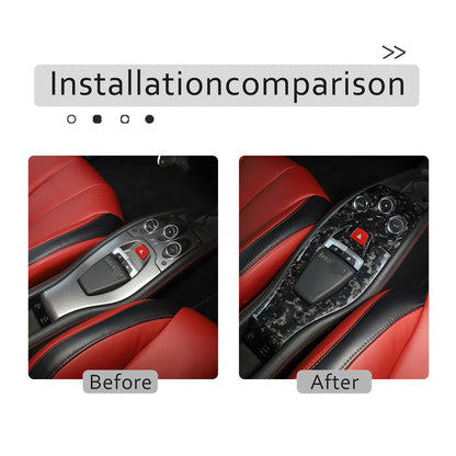 Forged Carbon Fiber Console Gear Shift Switch Button Panel For Ferrari 458 11-16 11