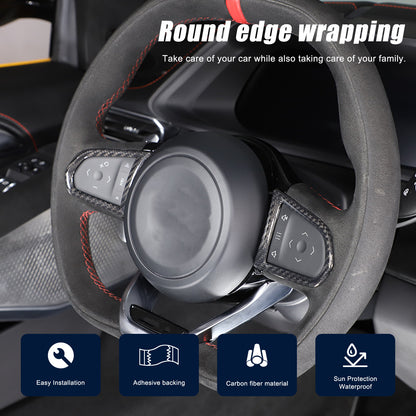 Real Carbon Fiber Steering Wheel Button Cover Trim For Lotus EMIRA 2021-25 US 8
