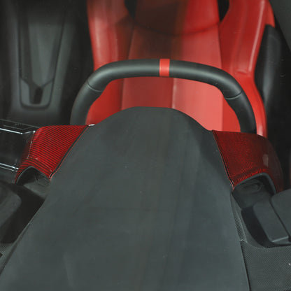 Red Carbon Fiber Instrument Display Side Panel Trim For 20-25 Corvette C8 US 6