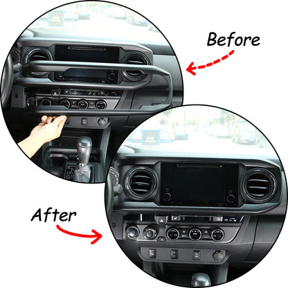 Matte Black Dashboard Decoration U Shape Trim For Toyota Tacoma 2016-2023 US 2