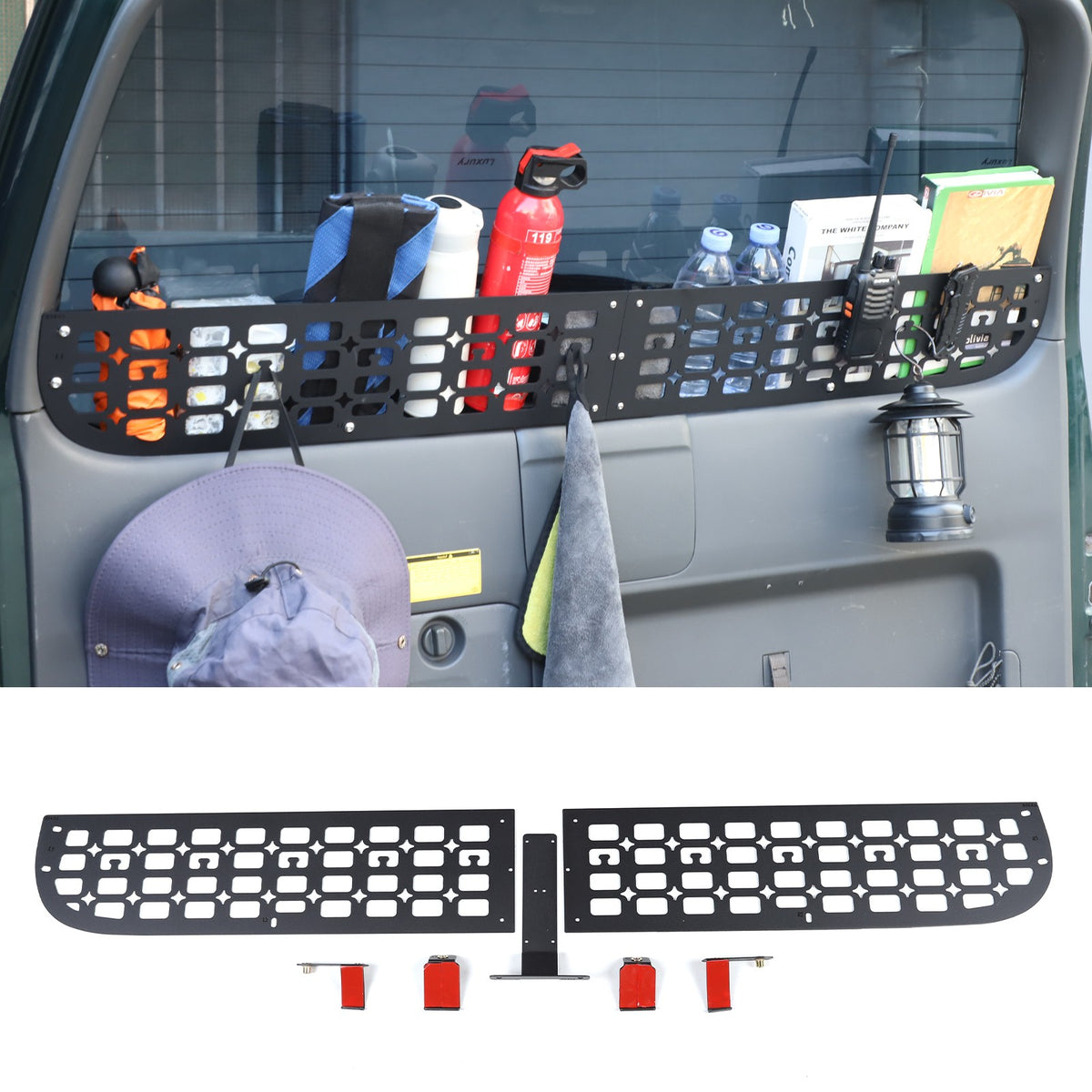 Rear Window Storage Barrier Molle Panel For Toyota Prado 2003-2009 2