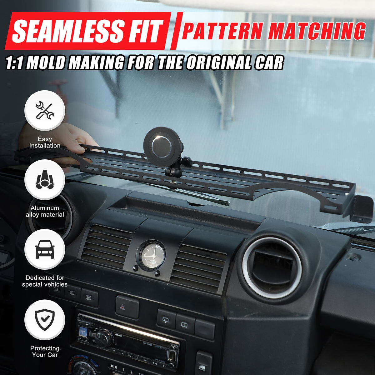 Magnetic Phone Holder Dashboard Storage Box For Land Rover Defender 2004-2018 12