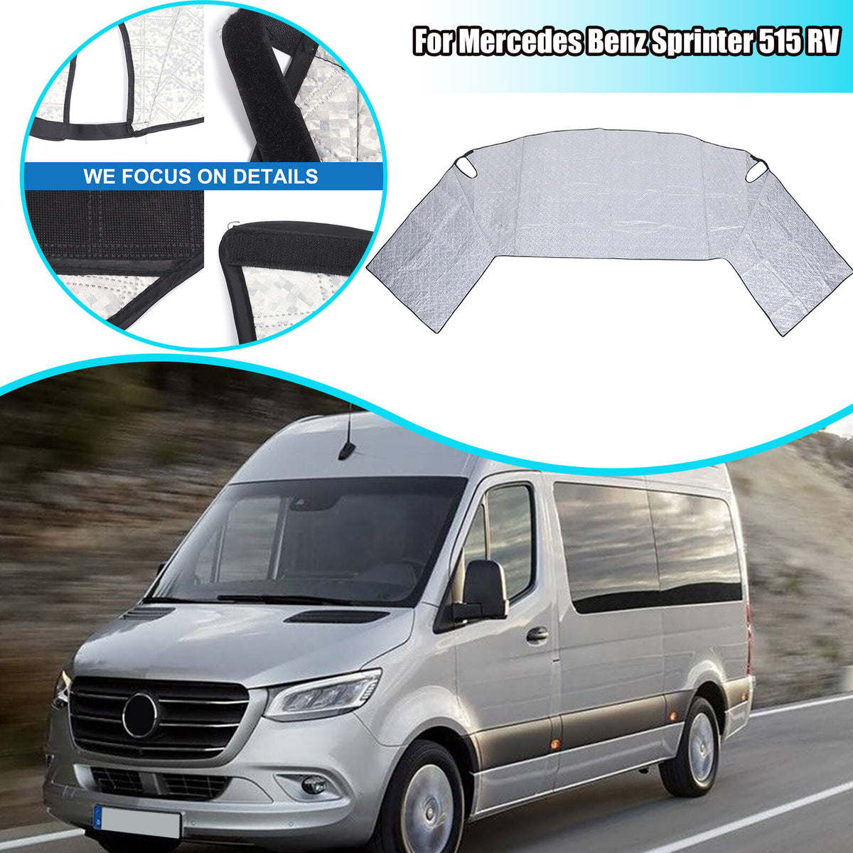 Car Sun Shade Windshield Window Sunshade Cover For Mercedes Sprinter 515 RV US 1