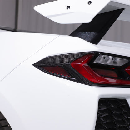 Real Carbon Fiber Rear Taillight Side Trim Cover for Corvette C8 2020+ US 17