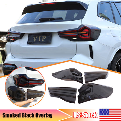 Smoked Blackout Tail Light Lamp Cover Overlay For BMW X3 G01/iX3/X3M F97 22-24 1