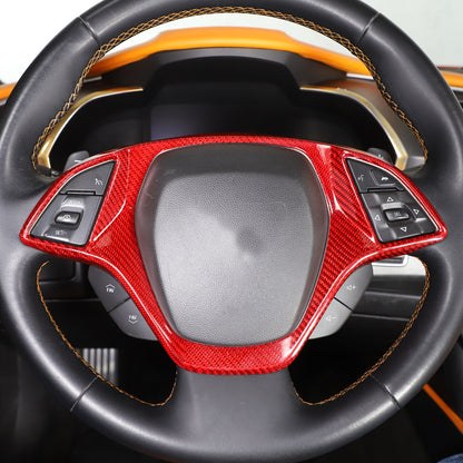 Red Real Carbon Fiber Interior Center Full Trim Set Kit For Corvette C7 2014-19 - Variants 11-13 19