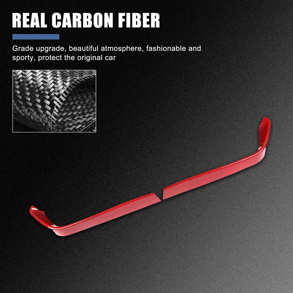 Red Real Carbon Fiber Front Bumper Side Grill Trim For Toyota Supra A90 19+ 4