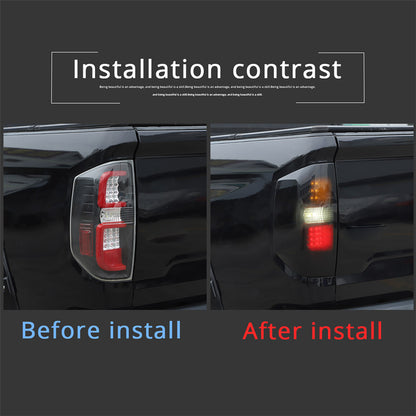 Smoked Black Rear Tail Light Lamp Guard Cover Trim For Toyota Tundra 2014-2021 3