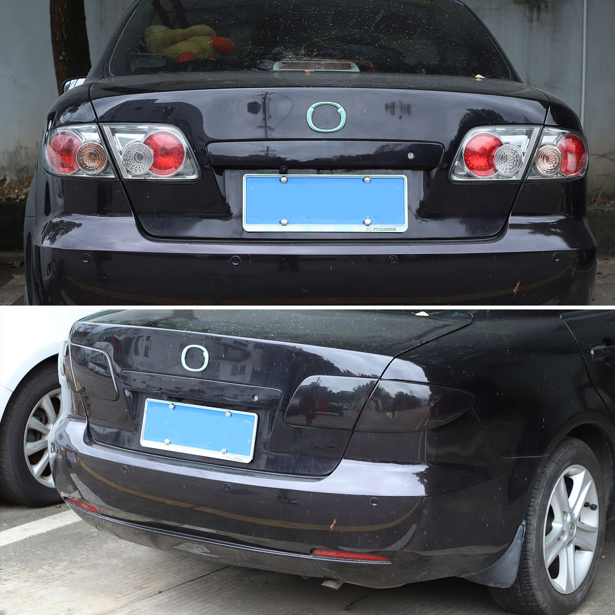 Smoked Black Tail Light Lamp Guard Cover Trim Bezels for Mazda 6 GG 2004~2008 16