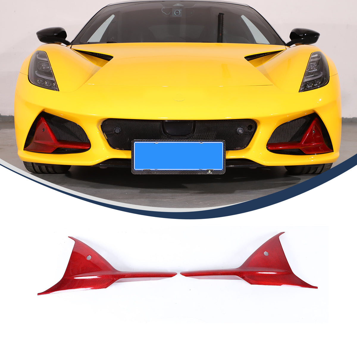 Red Real Carbon Fiber Interior Exterior Conosle Trim Cover For Lotus EMIRA 21-25 160