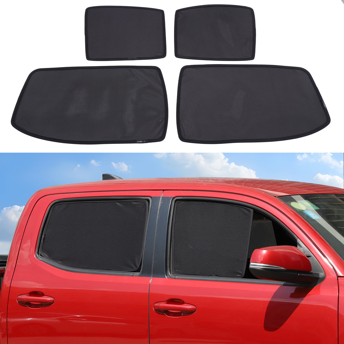 Front Rear Window Sun Shade Cover Mesh Shield Screen For Toyota Tacoma 2016-2022 2