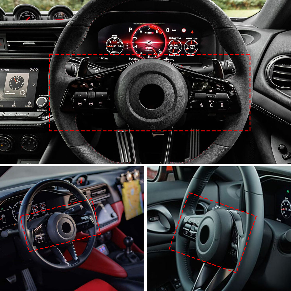 Real Carbon Fiber Steering Wheel Button Cover Trim For Nissan Z RZ34 400Z 2023+ 9