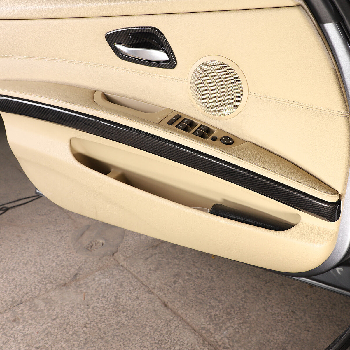 ABS Carbon Fiber interior Door Panel Trim Cover For BMW 3 Series E90 Sedan 05-12 6