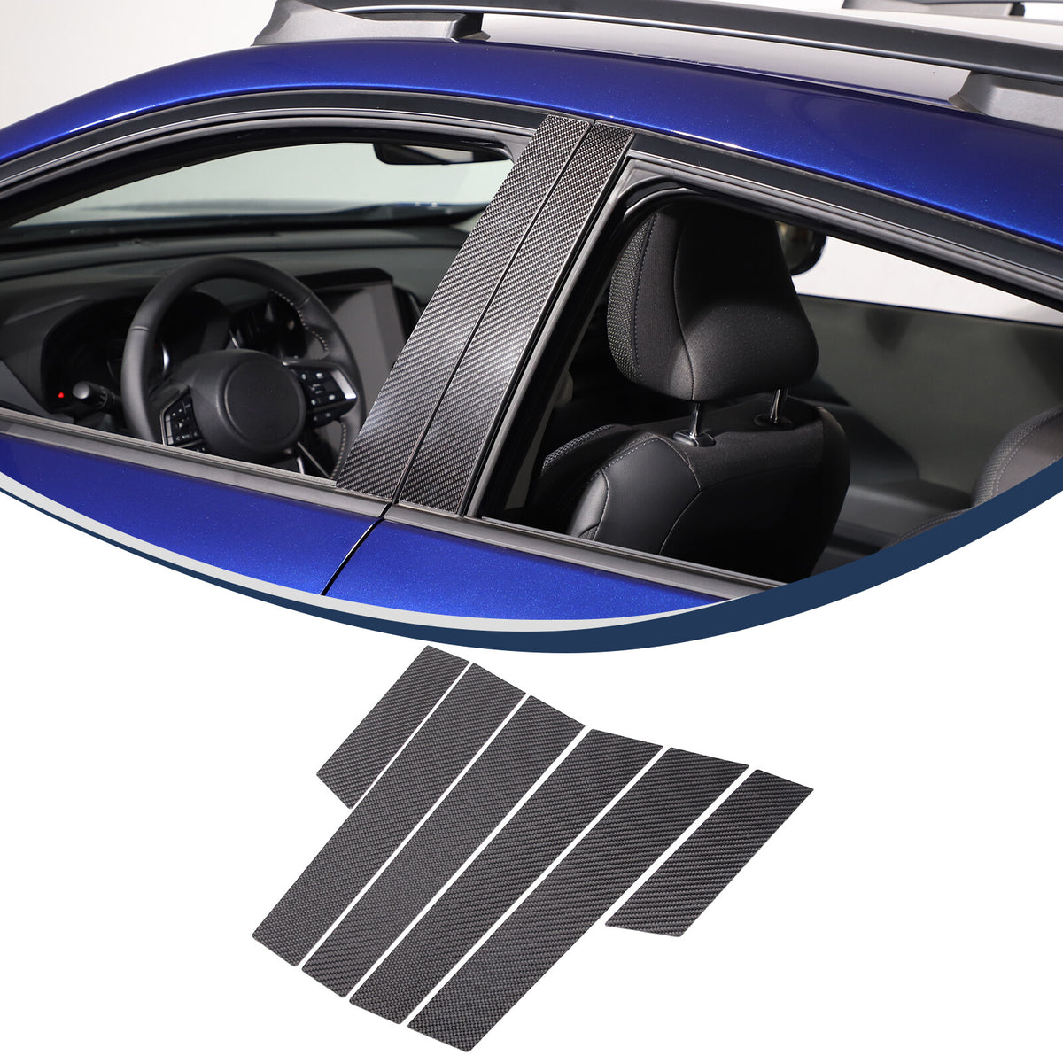 Real Carbon Fiber B-Pillar Panel Decal Trim For Subaru Crosstrek GU 2024+ 3