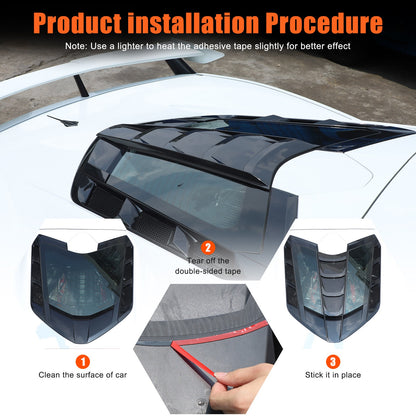Carbon Fiber ABS Rear Split Window Applique Louver Trim For Corvette C8 Z51 20+ 24