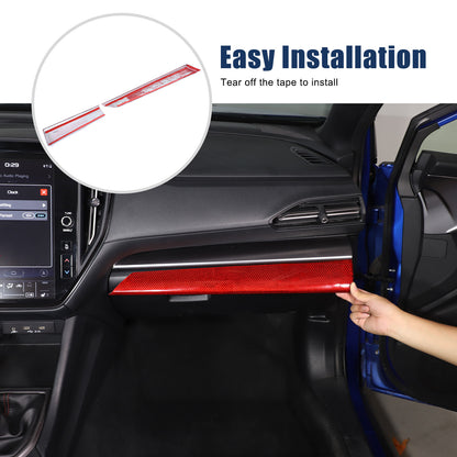 Red Real Carbon Fiber Center Console Panel Trim For Subaru WRX VB Crosstrek 22+ 7