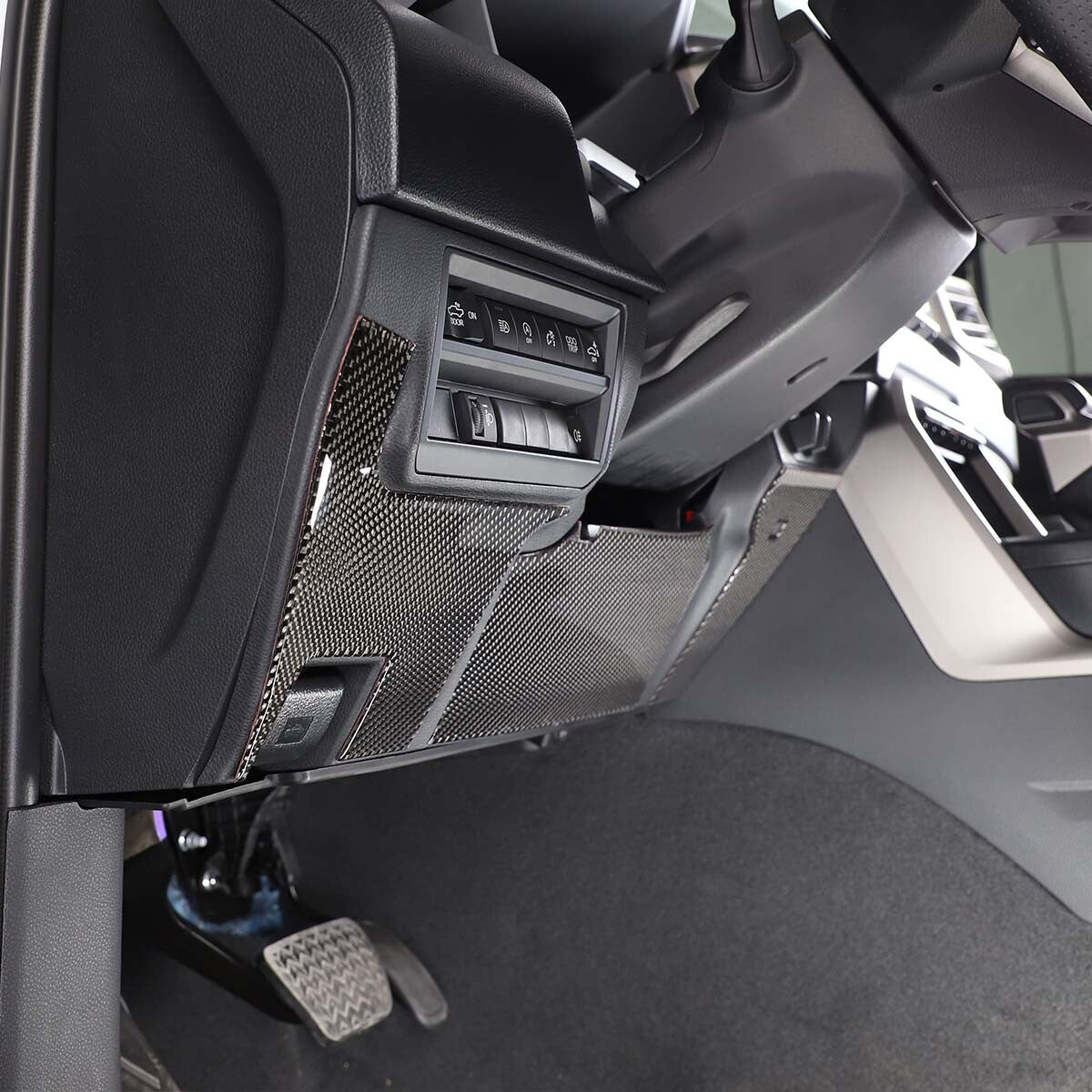 Carbon Fiber Main driver & Co-pilot Panel Trim Cover For Toyota Tundra 2022-26 3